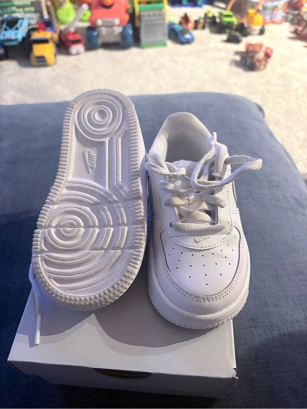 Nike Kids White Low-Top Sneakers with Lace-Up Closure